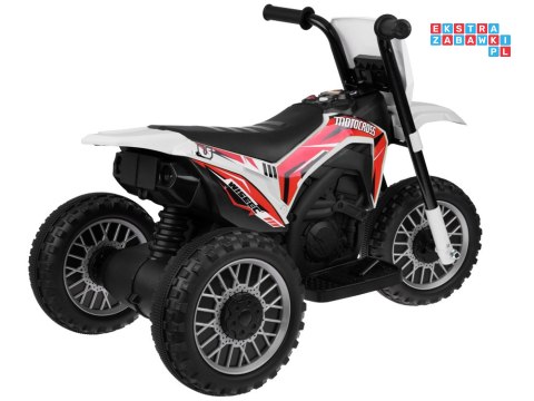 [PA0334] Motorek trójkołowy cross na akumulator 1x30W 6V/4.5Ah z panelem muzycznym - biały