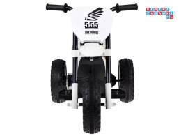 [PA0334] Motorek trójkołowy cross na akumulator 1x30W 6V/4.5Ah z panelem muzycznym - biały