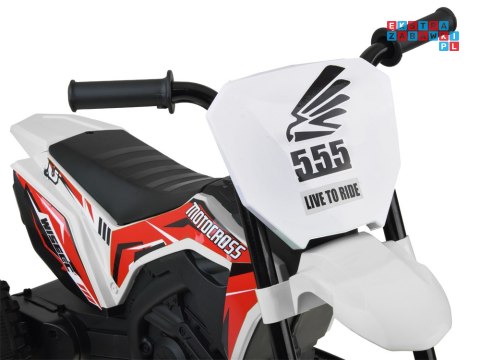 [PA0334] Motorek trójkołowy cross na akumulator 1x30W 6V/4.5Ah z panelem muzycznym - biały