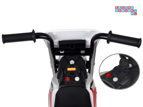 [PA0334] Motorek trójkołowy cross na akumulator 1x30W 6V/4.5Ah z panelem muzycznym - biały