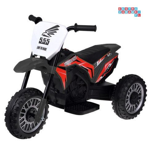 [PA0334] Motorek trójkołowy cross na akumulator 1x30W 6V/4.5Ah z panelem muzycznym - czarny