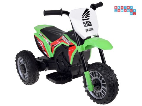 [PA0334] Motorek trójkołowy cross na akumulator 1x30W 6V/4.5Ah z panelem muzycznym - zielony