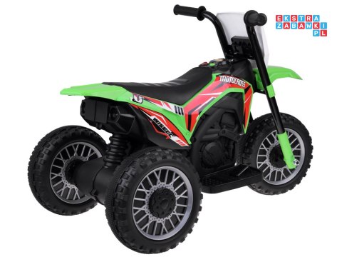 [PA0334] Motorek trójkołowy cross na akumulator 1x30W 6V/4.5Ah z panelem muzycznym - zielony