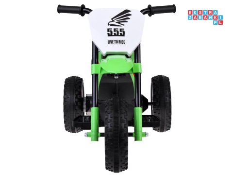 [PA0334] Motorek trójkołowy cross na akumulator 1x30W 6V/4.5Ah z panelem muzycznym - zielony