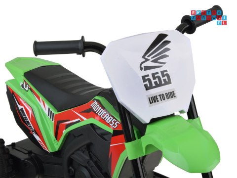 [PA0334] Motorek trójkołowy cross na akumulator 1x30W 6V/4.5Ah z panelem muzycznym - zielony