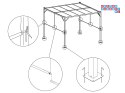 PERGOLA ogrodowa Para Sole ZONA Altana tarasowa 3x3x2m ROLETY SP0836