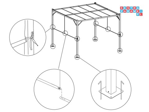 PERGOLA ogrodowa Para Sole ZONA Altana tarasowa 3x3x2m ROLETY SP0836