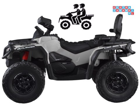 [PA0326] Quad CAN-AM OUTLANDER dwuosobowy na akumulator 4x200W 24V/7Ah Panel multimedialny - szary
