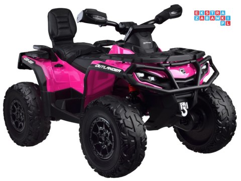 [PA0326] Quad CAN-AM OUTLANDER dwuosobowy na akumulator 4x200W 24V/7Ah Panel multimedialny - różowy