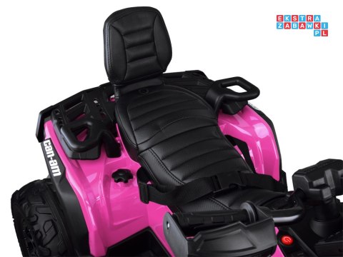 [PA0326] Quad CAN-AM OUTLANDER dwuosobowy na akumulator 4x200W 24V/7Ah Panel multimedialny - różowy
