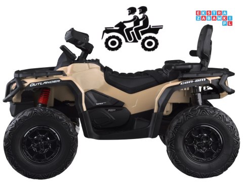[PA0326] Quad CAN-AM OUTLANDER dwuosobowy na akumulator 4x200W 24V/7Ah Panel multimedialny - beżowy