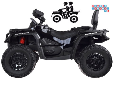 [PA0326] Quad CAN-AM OUTLANDER dwuosobowy na akumulator 4x200W 24V/7Ah Panel multimedialny - czarny