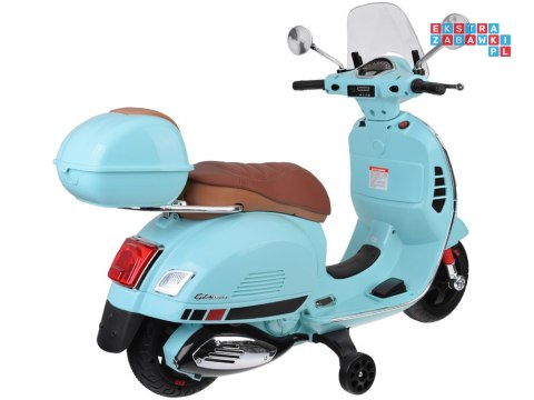 [PA0333] Skuter elektryczny VESPA GTS Super na akumulator 2x30W 12V/4.5Ah ekoskóra LED panel muzyczny - miętowy