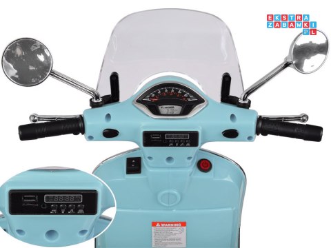 [PA0333] Skuter elektryczny VESPA GTS Super na akumulator 2x30W 12V/4.5Ah ekoskóra LED panel muzyczny - miętowy