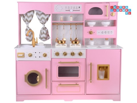 Duża kuchnia drewniana interaktywna glamour złote dodatki ekspres ZA5933