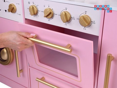 Duża kuchnia drewniana interaktywna glamour złote dodatki ekspres ZA5933