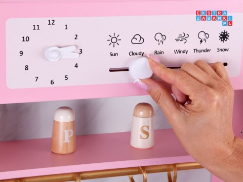 Duża kuchnia drewniana interaktywna glamour złote dodatki ekspres ZA5933