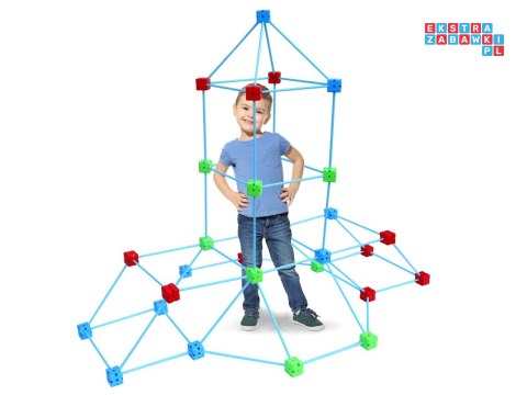 Duży Zestaw SŁOMKI KONSTRUKCYJNE kreatywne klocki do budowania 89el ZA5907