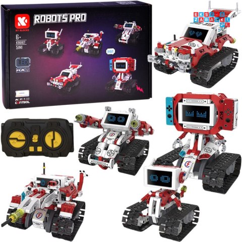 Klocki Techniczne Robots Pro 5w1 Zestaw z Pilotem i Ekranem LED RC0741