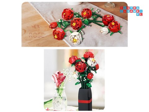 [ZA5760] Klocki konstrukcyjne Kwiaty w wazonie bukiet róż 818 el.