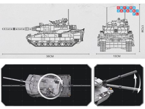 Klocki konstrukcyjne Wojskowy CZOŁG niemiecki Leopard 2A7 - 1498 ele ZA5758