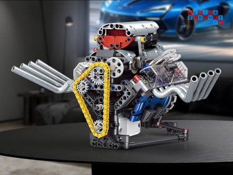 Klocki techniczne Zbuduj SILNIK na akumulator Światło i ruch 665-ele ZA5812