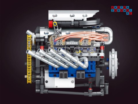 Klocki techniczne Zbuduj SILNIK na akumulator Światło i ruch 665-ele ZA5812