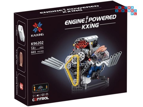 Klocki techniczne Zbuduj SILNIK na akumulator Światło i ruch 665-ele ZA5812