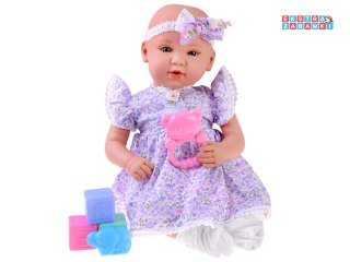 [ZA5834] Lalka bobas interaktywna 46cm w liliowej sukience akcesoria