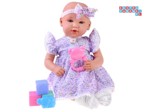 [ZA5834] Lalka bobas interaktywna 46cm w liliowej sukience akcesoria