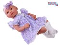 [ZA5834] Lalka bobas interaktywna 46cm w liliowej sukience akcesoria