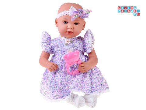 [ZA5834] Lalka bobas interaktywna 46cm w liliowej sukience akcesoria
