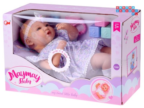 [ZA5834] Lalka bobas interaktywna 46cm w liliowej sukience akcesoria