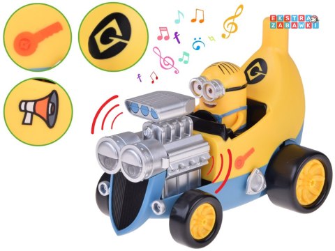 [ZA5941] Minionek w bananowym aucie światła dźwięki i wibracje