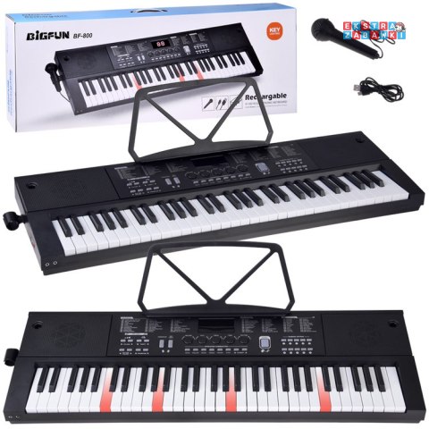 Organy Keyboard klasyczny 61 klawiszy w dotyku jak drewno mikrofon