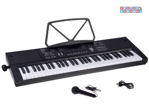 Organy Keyboard klasyczny 61 klawiszy w dotyku jak drewno mikrofon