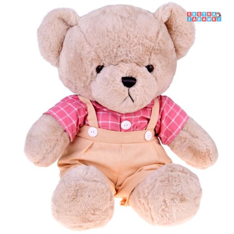 [ZA5923 A] Pluszowy miś - beżowy Filip 58cm w różowej Vintage koszuli