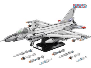 [ZA5801] Reobrix klocki konstrukcyjne samolot myśliwiec F16 1337 el.