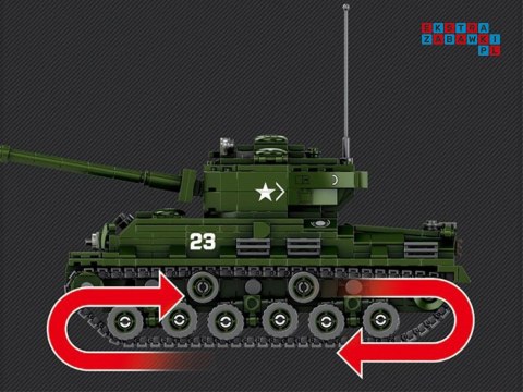 Reobrix Licencjonowane Klocki Czołg Sherman M4A3E8 836 ele ZA5806