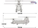Reobrix Licencjonowane Klocki Helikopter CH-47 Chinook 1458 ele ZA5802