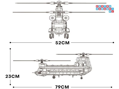 Reobrix Licencjonowane Klocki Helikopter CH-47 Chinook 1458 ele ZA5802