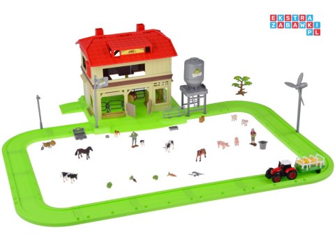 SERIA ZWIERZĘTA FARMA Stodoła z drogą + traktor, figurki i akcesoria ZA5687