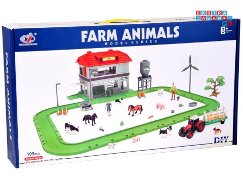 SERIA ZWIERZĘTA FARMA Stodoła z drogą + traktor, figurki i akcesoria ZA5687