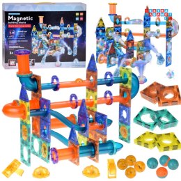 ŚWIECĄCE Klocki magnetyczne 3D - Zbuduj tor kulkowy KULODROM 116-ele ZA5894
