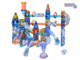 [ZA5894] Świecące klocki magnetyczne 3D - Zbuduj tor kulkowy kulodrom 116 el.