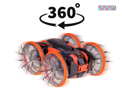 [RC0735 PO] Samochód Amfibia 2w1 Stunt zdalnie sterowany RC Jeździ pływa świeci