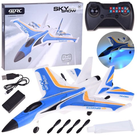 [RC0721 NI] Samolot Sky Show lekki składany samolot z pianki z LED i napędem USB