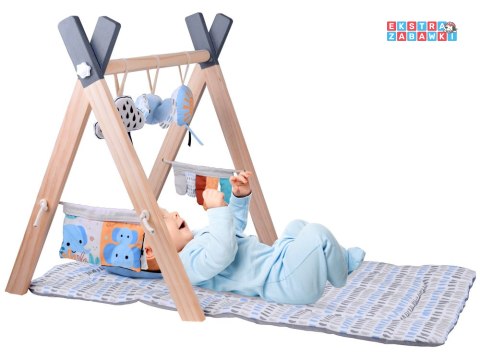 [ZA5882] Stojak drewniany mata edukacyjna gimnastyczna Baby Gym dla niemowląt