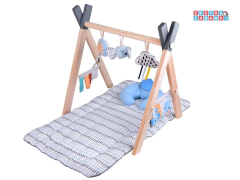 [ZA5882] Stojak drewniany mata edukacyjna gimnastyczna Baby Gym dla niemowląt
