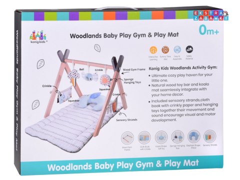 [ZA5882] Stojak drewniany mata edukacyjna gimnastyczna Baby Gym dla niemowląt